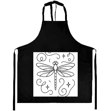 Discover “Minimal line art dragonfly, soft curves, modern  Aprons