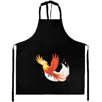 Discover Fiery Mythical Phoenix Illustration Aprons