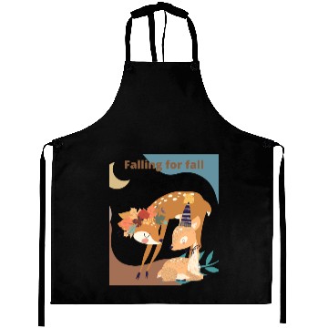 Discover Autumn Deer Falling for Fall Aprons