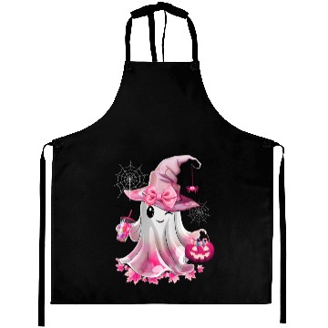 Discover Cute Ghost Drinking Coffee Halloween Ice Coffee Aprons