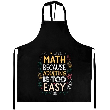 Discover Math and Adulting Humor Illustration Aprons