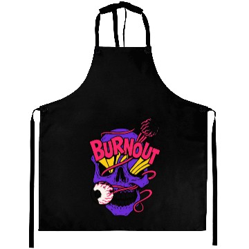 Discover Vibrant Skull with Billiard Balls & Neon Elements Aprons