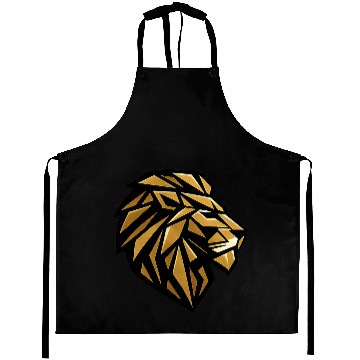 Discover Geometric Gold Lion Head Side Profile Modern   Aprons
