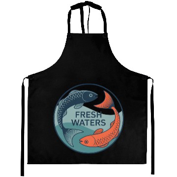 Discover Fresh Waters Koi Fish Artwork Aprons