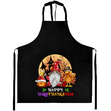Discover Happy Hallothanksmas Halloween Thanksgiving Xmas Aprons
