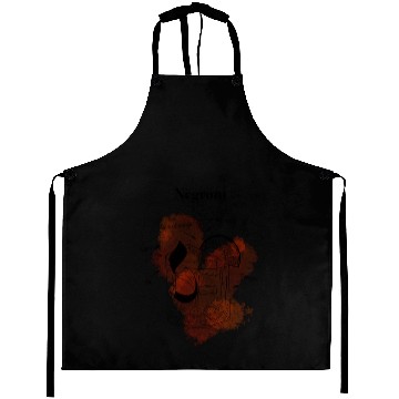 Discover Negroni Cocktail Illustration Classic Hand-Drawn Aprons