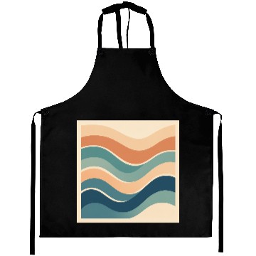 Discover Serene Ocean Wave Abstract Design Aprons