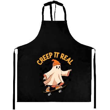 Discover Spooky Skateboard Ghost Aprons