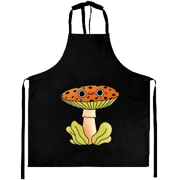 Discover Whimsical Mushroom Cartoon Illustration Aprons