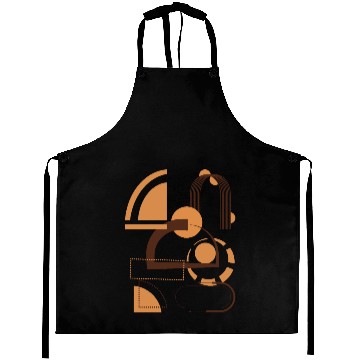 Discover Abstract Geometric Pattern in Earth Tones Aprons
