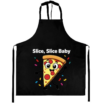 Discover Whimsical Pizza Slice Character Design Aprons