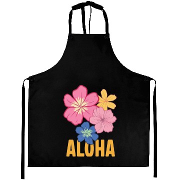 Discover Tropical Aloha Floral Design Aprons
