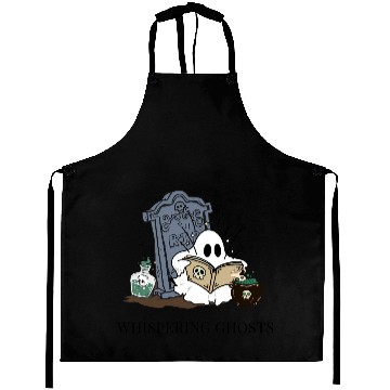 Discover Cute Ghost Reading Spellbook Aprons