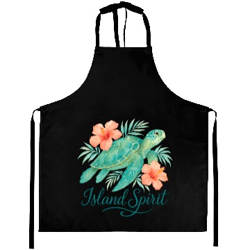Discover Tropical Turtle with Hibiscus and Foliage Aprons