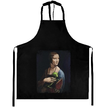 Discover Classical Woman with Alien Companion Print Aprons
