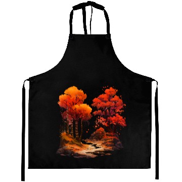Discover Autumn Forest Impression Artwork Aprons