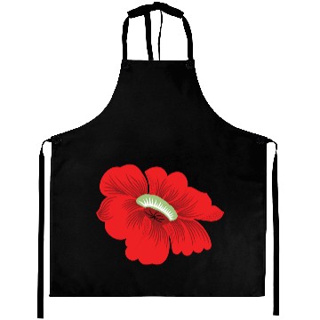 Discover Vivid Red Hibiscus Floral Design Aprons