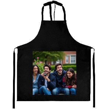 Discover Joyful Group Friendship Illustration Aprons
