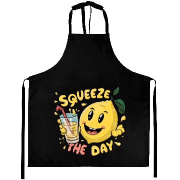Discover Squeeze The Day Lemon Cartoon Aprons