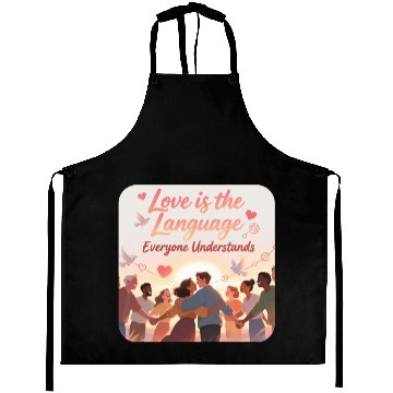 Discover Love as Universal Language Inspirational Design Aprons