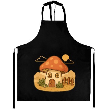 Discover Whimsical Mushroom House Design Aprons