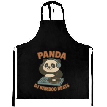 Discover Panda DJ Bamboo Beats Illustration Aprons