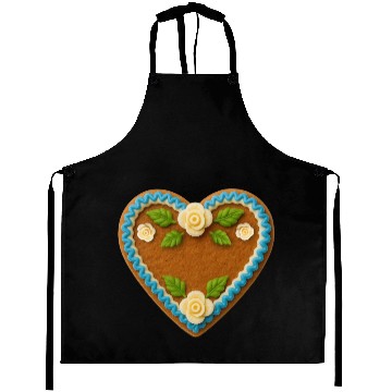 Discover Heart-Shaped Gingerbread Cookie with Floral Icing Aprons