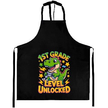 Discover 1st Grade Level Unlocked Back to School Video Game Aprons