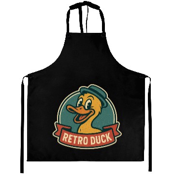 Discover Retro Duck Badge Design Aprons