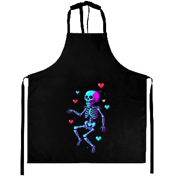Discover Neon Skeleton Dancing Pixels Aprons