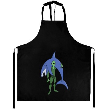 Discover Alien Diver with Shark Funny Sci-Fi Aprons