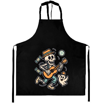 Discover Skeleton Playing Guitar with Ghost Aprons
