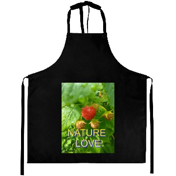 Discover Vivid Raspberry and Greenery Nature Design Aprons