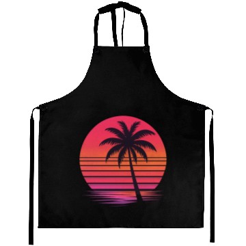 Discover Tropical Sunset Silhouette Design Aprons