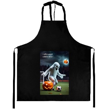 Discover Halloween Ghost with Pumpkin and Soccer Aprons