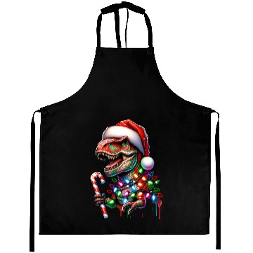 Discover Festive Dinosaur Christmas Trolls Aprons