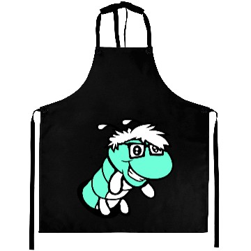 Discover Nerd caterpillar peeks through hole Geek worm cool Aprons