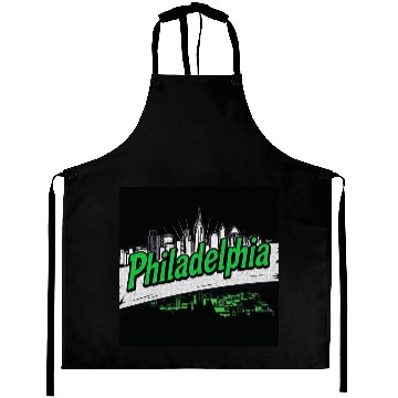 Discover Philadelphia Skyline Neon Design Aprons