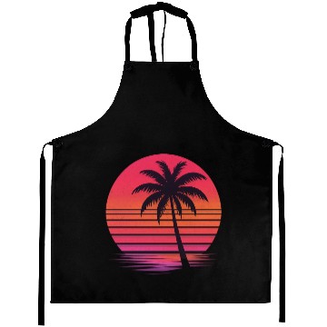 Discover Tropical Sunset Palm Silhouette Aprons
