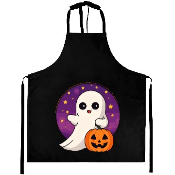 Discover “Cute Halloween Ghost with Candy Bag Aprons”