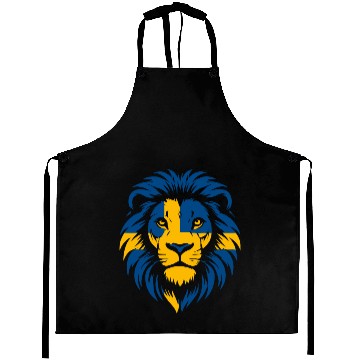 Discover Sweden Flag Lion Illustration Aprons