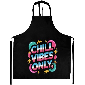 Discover Chill Vibes Only – Cool Neon Retro Design Aprons