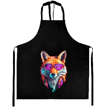Discover Vibrant Fox with Sunglasses Design Aprons