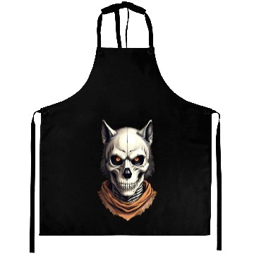 Discover Mystic Werewolf Skull Illustration Aprons