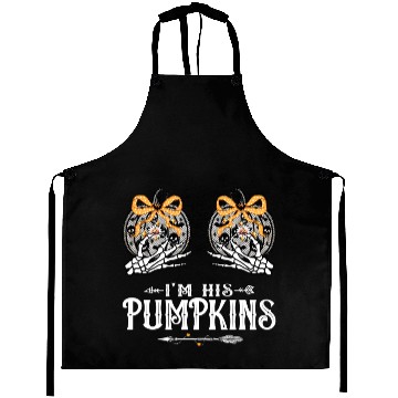 Discover Skeleton Halloween couple I'm his pumpkins Aprons