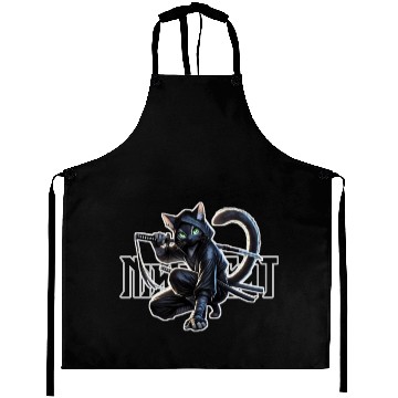 Discover Stealthy Black Cat Ninjutsu Design Aprons