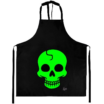 Discover Neon Green Skull Halloween Design Aprons