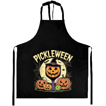 Discover Pumpkin Pickleween Pickleball Player Halloween Aprons