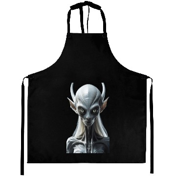 Discover Futuristic Alien Creature Illustration Aprons