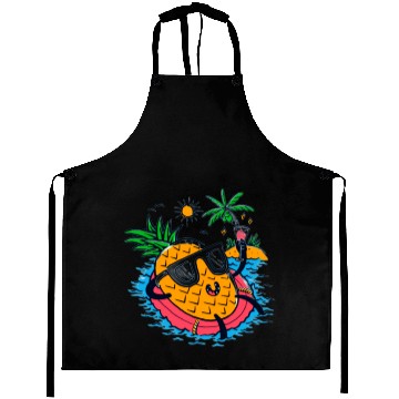 Discover Tropical Pineapple Relaxing on Float Aprons
